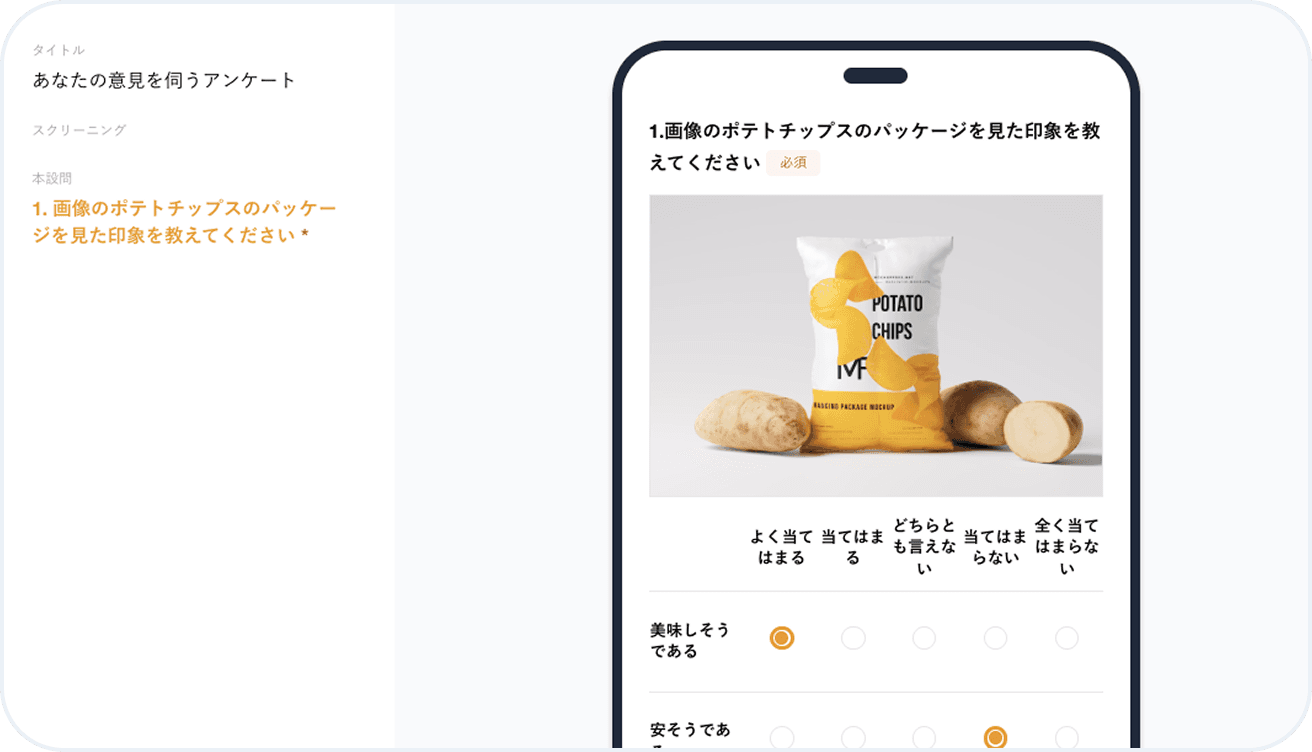 画像付き設問画面