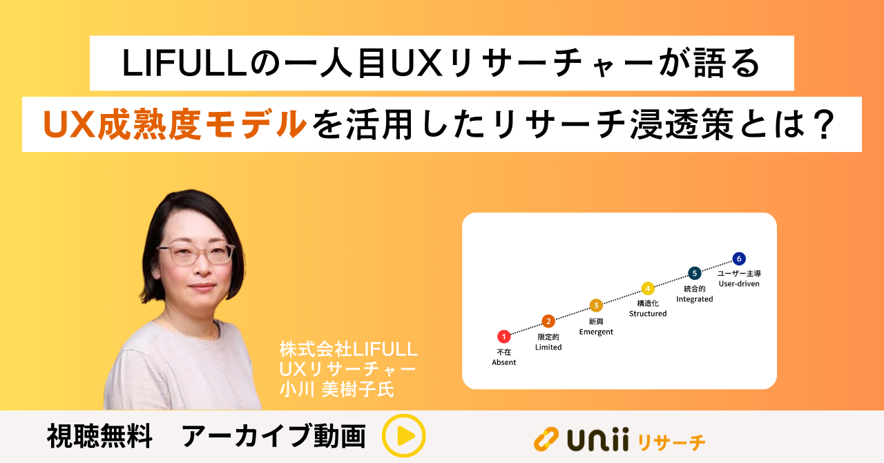 LIFULL一人目UXリサーチャーが語る UX成熟度モデルを活用したリサーチ文化の醸成方法